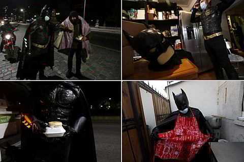 Batman prowls streets of Santiago delivering food to homeless