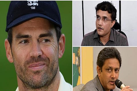 BCCI chief Sourav Ganguly, former Indian spinner Anil Kumble and England pacer James Anderson