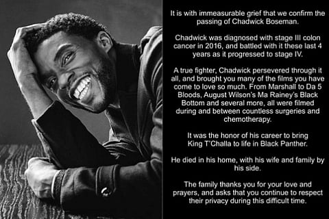 Chadwick Boseman's last post most liked tweet ever