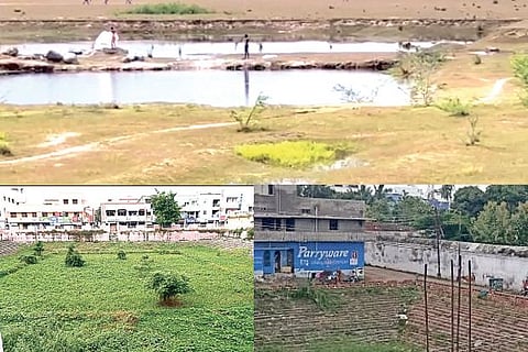 Vadapalaiyam lake in Uthiramerur (top); Rangaswamy Kulam (left); and Ashtapooja Perumal Koil tank.
