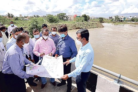 The Central team during the inspection on Sunday.
