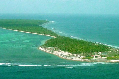 Aerial view of Lakshadweep's capital Kavaratti