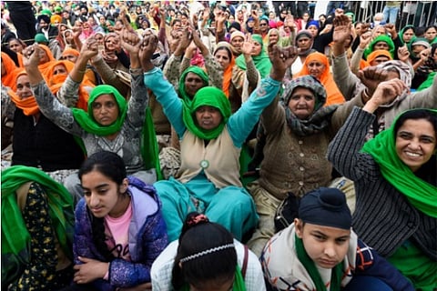 Source: PTI;more women to join the farmers protest in Delhi