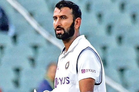 Cheteshwar Pujara adopted an ultra-defensive approach.