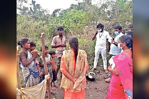 DO Lakshmi Priya with the rescued tribal family.