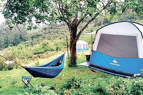 A tent house set up at Vattakanal in Kodaikanal.