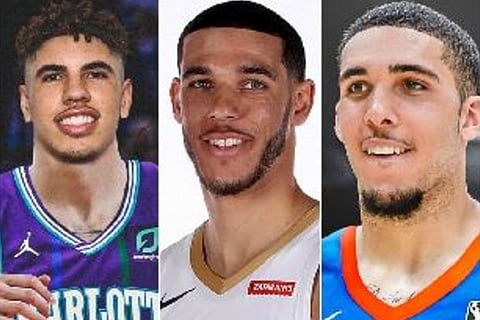 L to R: LaMelo, Lonzo, LiAngelo