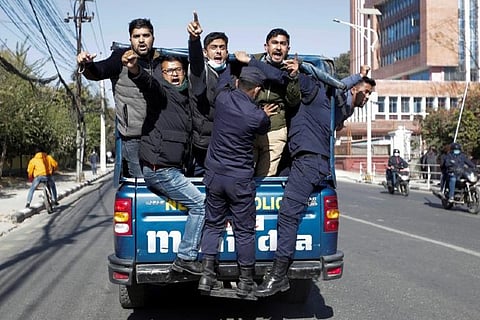 Hundreds protest against Nepali PM's sudden dissolution of parliament