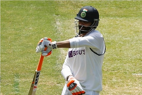 An excellent half-century from Jadeja , his 15th in Test cricket and he celebrates it in his tra