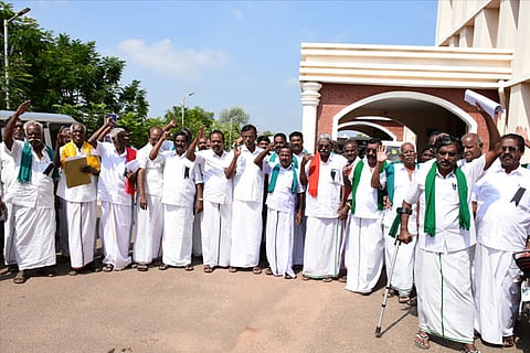 Farmers hold protest in Thanjavur on Friday