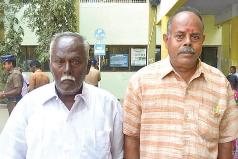 Farmers VK Rajan and S Nallusamy