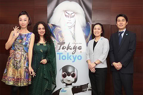 Japan?s Cultural Ambassador in India Masako Ono and actor Nithya Menon with Mika Kubota and Kazuomi
