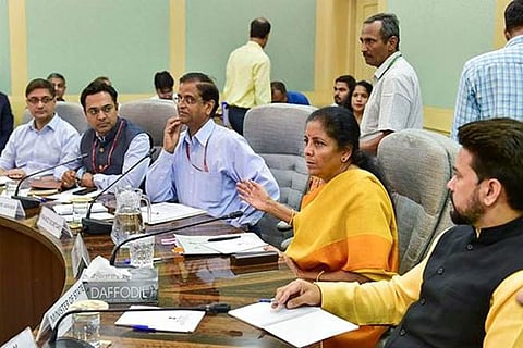 FM in a GST council meeting (courtesy: PTI)