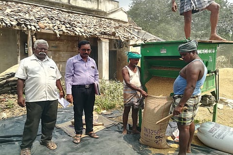 Officials inspect a DPC in Thanjavur on Wednesday