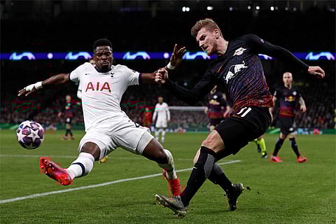 Timo Werner (right) netted the winning goal for RB Leipzig