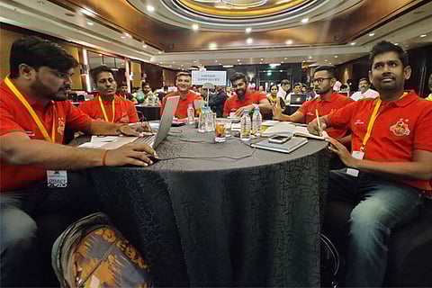 The CSG think tank during the Tamil Nadu Premier League 2020 Player Draft