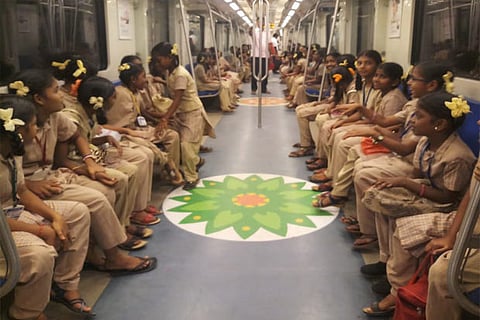 Corporation, government and government-aided schools took educational trips using the Metro Rail