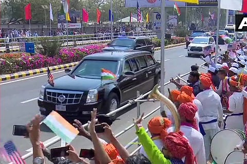 Trump, Modi embark on 22-km-long roadshow in Ahmedabad