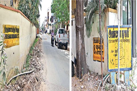 Elsewhere in the city, street names are displayed on stainless steel boards