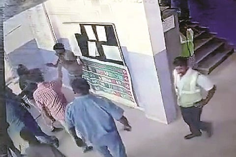 The video grab of the assault
