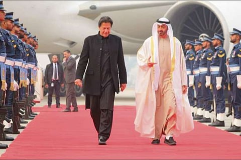 Imran Khan and Sheikh Mohammad bin Zayed Al Nahyan. Image Courtesy: Twitter - @PakEmbassyinUAE