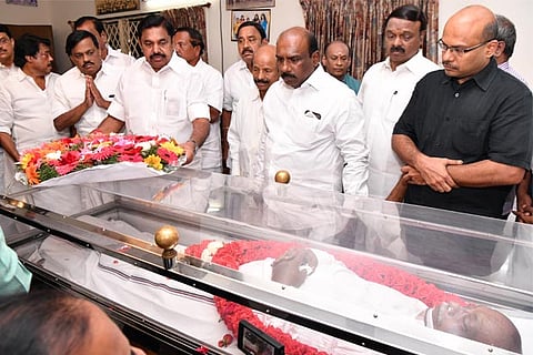 CM Edappadi K Palaniswami and Ministers pay homage to Pandian in the city on Saturday
