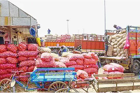 Onions have been brought in from Andhra Pradesh, Maharashtra, Karnataka, and imported from Egypt