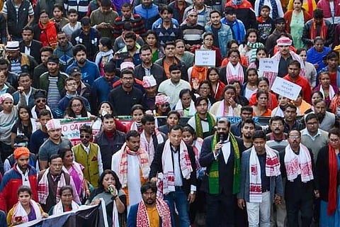 Protest march against Citizenship Amendment Act in Assam