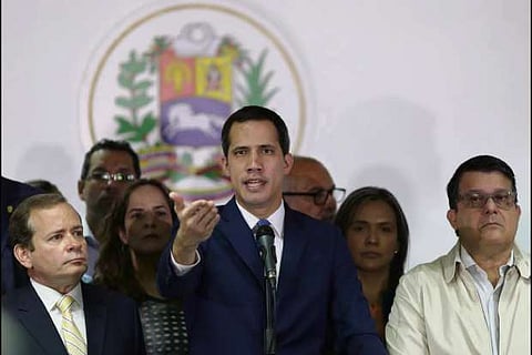 Venezuela's Guaido pushes past troops to enter congress after socialist takeover