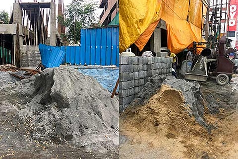 Though costlier than M-Sand (l), the demand is more for river sand (r)