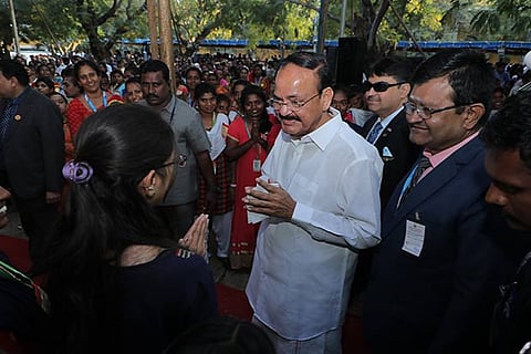 Vice-President Venkaiah Naidu at National College in Tiruchy on Friday