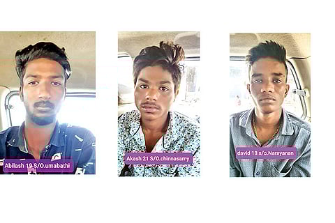 (From left) Abilash,Akash, David