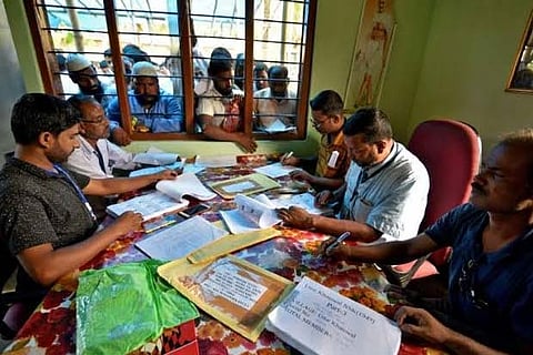 File photo of NRC exercise in Assam