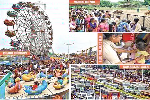 Trade fair organised at Island Grounds; visitors at Vandalur Zoo; security measures at Guindy Children?s Park