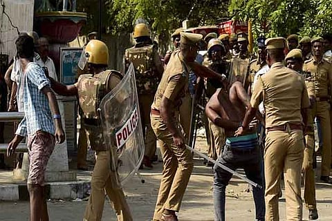 A file photo of the 2017 violence in Chennai
