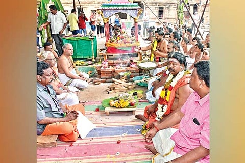 Ashthira yagna being performed at Big Temple on Thursday