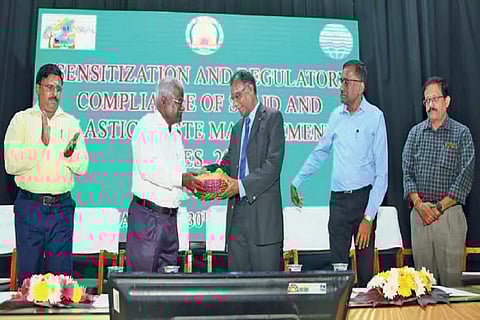 Felicitations during the TNPCB one-day training programme on solid and plastic waste management