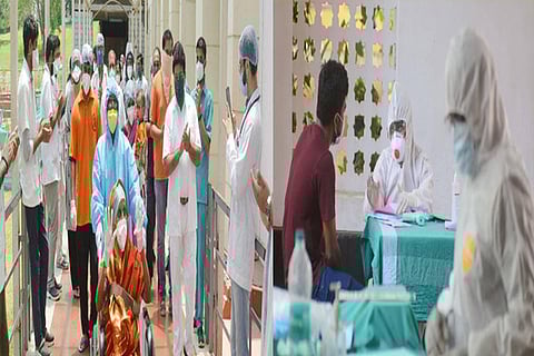 Recovered COVID patients provide counselling at Perungudi zone