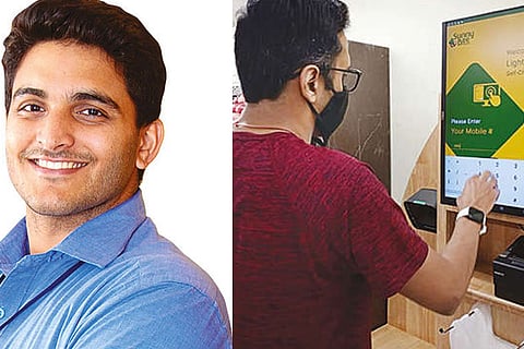 A self check-out process underway