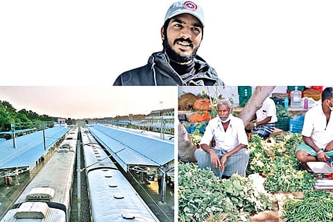 filmmaker Viswesh S (Top) and Stills from the documentary Namma Tambaram