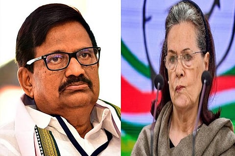 TNCC chief KS Alagiri; Sonia Gandhi