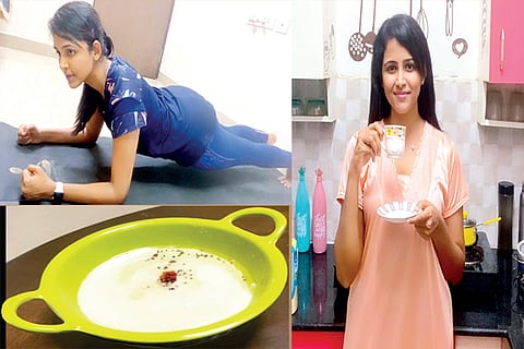 Subhiksha at home; picture of mango coconut chutney she made