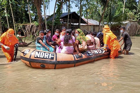 Assam flood situation improves, 16.55L still in distress