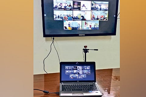 Part of the webinar studio at Police Training College, Ashok Nagar, Chennai