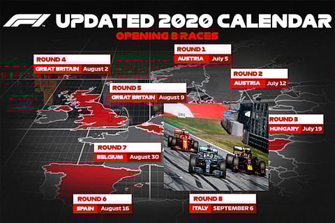 F1 confirms first 8 races of revised 2020 calendar