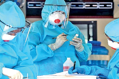 File photo of medical staff