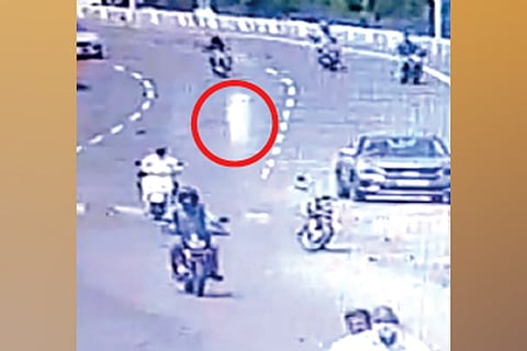 Screengrab of the video with a ghost-like appearance which went viral in Erode