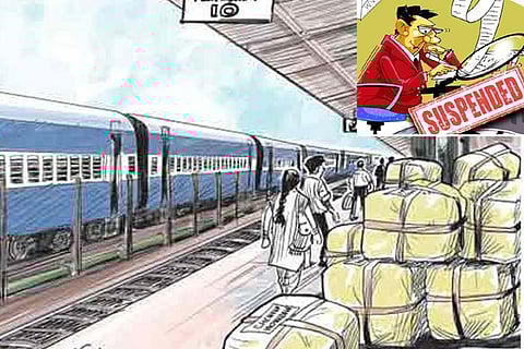 Railway parcel agent illegally loads goods, but 2 clerks suspended