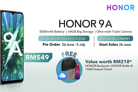 HONOR 9A smartphone with huge battery unveiled
