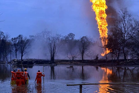 Efforts to douse blaze at Oil India's gas well in Assam hampered due to flooding